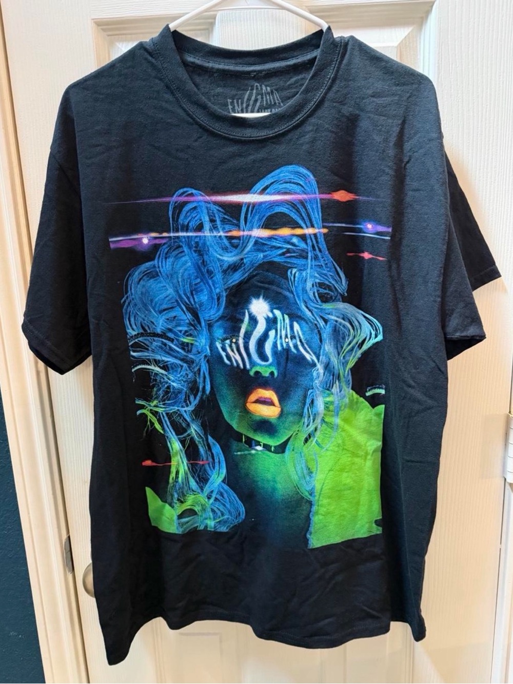 ENIGMA Lady Gaga Black Graphic tour Tee size L